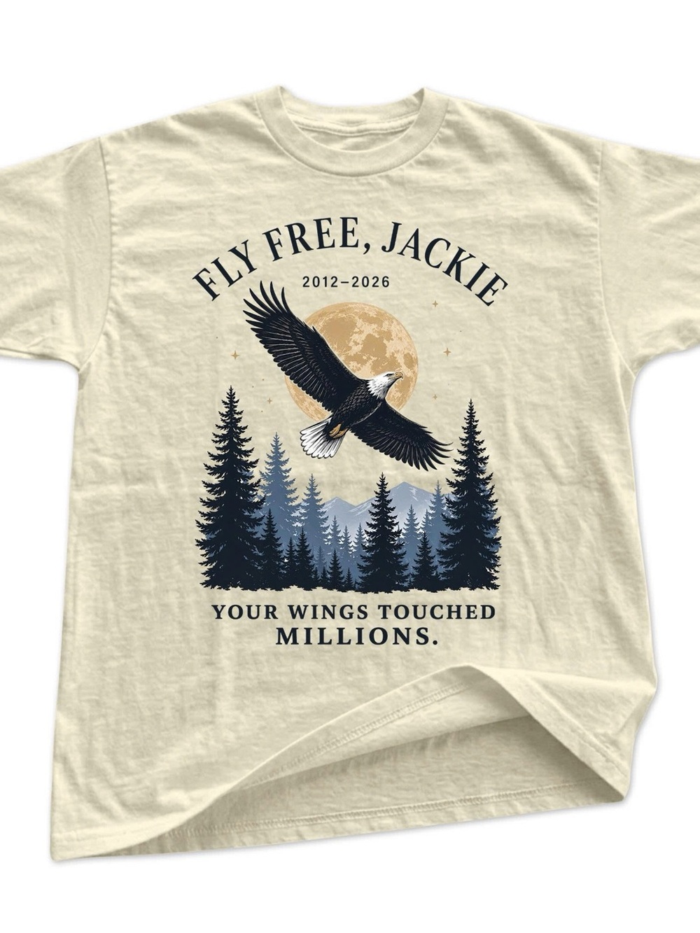 Gildan Cream 'Fly Free, Jackie' Eagle Memorial Tee